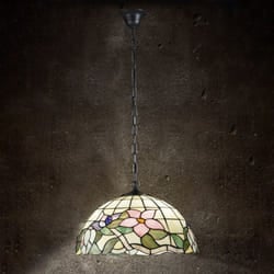 Perenz - Lampadario Tiffany Vetro Multicolor Scuro 3 Luci E27