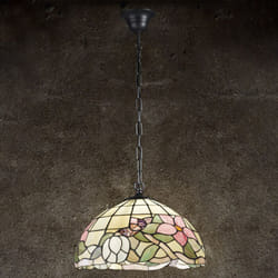 Perenz - Sospensione Tiffany Vetro Multicolor Scuro 1 Luce E27