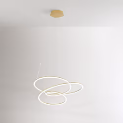 Collezione Spira SPIRALI LUMINOSE Sospensione in metallo e alluminio oro spazzolato LED 96W 5454LM - 3000K. D.80 x H.reg. 150 ...