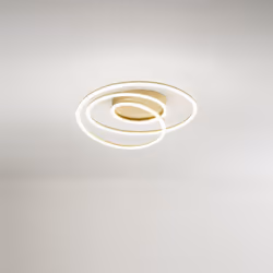 Collezione Spira SPIRALI LUMINOSE Plafoniera in metallo e alluminio oro spazzolato LED 68W 3321LM - 3000K. D.60 x H.17 cm Alt ...