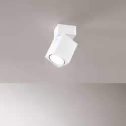 Collezione Connect SPOT ORIENTABILE Applique/Plafoniera in alluminio bianco 1 x GU10 MAX 50W (non inclusa) L6 x L6 x H.11,5 c ...