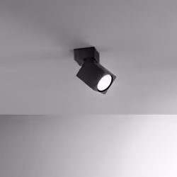 Collezione Connect SPOT ORIENTABILE Applique/Plafoniera in alluminio nero 1 x GU10 MAX 50W (non inclusa) L6 x L6 x H.11,5 cm ...