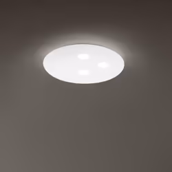 Collezione Random UN CIELO LUMINOSO Plafoniera in alluminio e metallo bianco opaco Led 27W+21W 3840LM 3000K D.50 x H.3,6 cm I ...