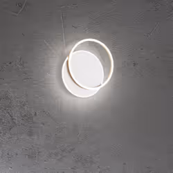 Collezione Orbit EFFETTO ORBITA Plafoniera/Applique in metallo e alluminio bianco opaco/oro spazzolato Led 43W 3010LM 3000K L ...