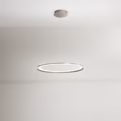 Collezione Edge CERCHI DI LUCE Sospensione in metallo e alluminio grigio titanio LED 86W 6020LM 3000K D.80 x H.150 cm Altezza ...