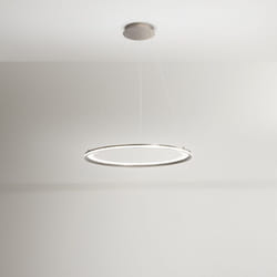 Sospensione Moderna Edge Alluminio Grigio Acrilico Led 86W 3000K