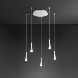 Perenz - Lampadario Minimal Cone Metallo Bianco Acrilico 5 Luci Led 7W 3000K