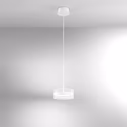 Collezione Aere UN CONNUBIO DI STILE E ELEGANZA Sospensione in metallo e alluminio bianco opaco Led14W 1120LM 3000K D.20x H.8 ...