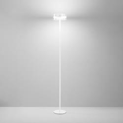 Lampadario Contemporaneo Aere Metallo Bianco Vetro 5 Luci Led 14W 3000K