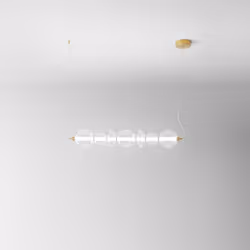 Collezione Bubbles ELEGANTI BOLLE DI LUCE Sospensione in metallo e alluminio oro spazzolato Led 50W 4250LM 3000K D.20 x L117, ...