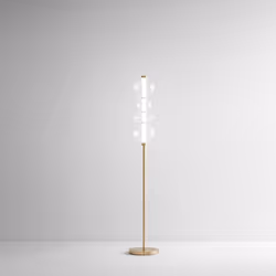 Collezione Bubbles ELEGANTI BOLLE DI LUCE Piantana in metallo e alluminio oro spazzolato Led 36W 2880LM 3000K D.28 x H.170 cm ...