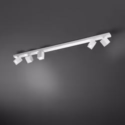 Collezione Oddy SPOT ORIENTABILE Plafoniera in alluminio bianco opaco 5 x GU10 MAX 50W (non incluse) L120x L6 x H.12,5 cm IP2 ...