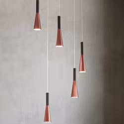 Collezione Cone SCEGLI L'ATMOSFERA GIUSTA PER OGNI MOMENTO Sospensione in metallo e alluminio oro rosa/nero Led 7W 2625LM 300 ...