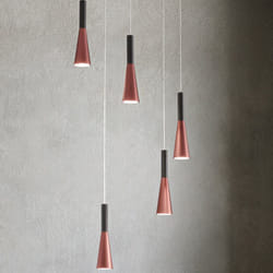 Perenz - Lampadario Minimal Cone Metallo Oro Acrilico Nero 5 Luci Led 7W 3000K