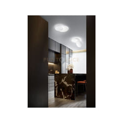 Plafoniera Drum in alluminio colore bianco a LED 43W 3440LM - 3000K biemissione rotazione e inclinazione 77cm