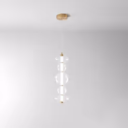 Collezione Bubbles ELEGANTI BOLLE DI LUCE Sospensione in metallo e alluminio oro spazzolato Led 37W 3040LM 3000K D.20 x L 78  ...