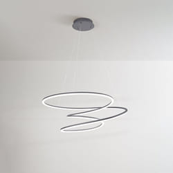 Perenz - Sospensione Moderna Spira Metallo Grigio Acrilico Led 96W 3000K