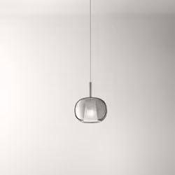 Collezione Rain COMPONI LA TUA LUCE Vetro borosilicato fumè specchiato D.22,5 x H.27 cm (Lcavo 250 cm) 1 luce E27 max 60W (no ...