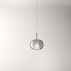 Vetro Borosilicato Contemporaneo Rain Fumè Specchiato D22,5 Senza Rosone