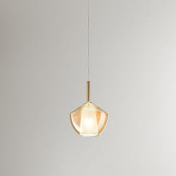 Vetro Borosilicato Contemporaneo Rain Ambra Trasparente D20 Senza Rosone