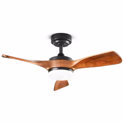 Collezione Sirio SOFFI DI LUCE Ventilatore in metallo nero opaco 3 pale in legno massiccio noce scuro. Diffusore in acrilico  ...