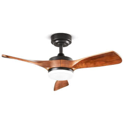 Perenz - Ventilatore Nordico Sirio Metallo Nero Legno Noce Led 18W Cct