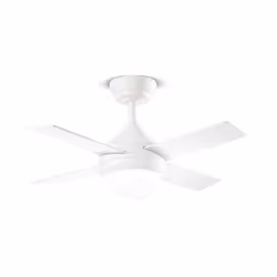 Collezione Crux SOFFI DI LUCE Ventilatore in metallo bianco opaco . 4 pale in legno bianco/noce chiaro. Diffusore in acrilico ...