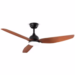 Collezione Pegaso+ SOFFI DI LUCE Ventilatore in metallo nero opaco 3 pale in acrilico noce scuro. Diffusore in acrilico Led 1 ...