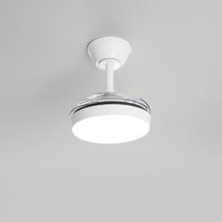 Perenz - Ventilatore Moderno Mini Open+ Metallo Bianco Acrilico Trasparente Led 24W Cct