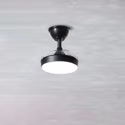 Collezione Mini Open+ SOFFI DI LUCE Ventilatore in metallo nero opaco 3 pale a scomparsa trasparenti. Diffusore in acrilico L ...