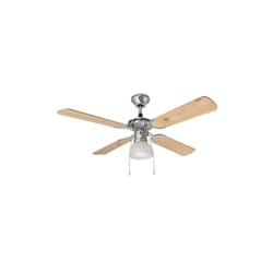 Perenz - 7064CR Ventilatore a Soffitto 4 pale Diametro 105 cm Kit Luce Colore Cromo - Legno