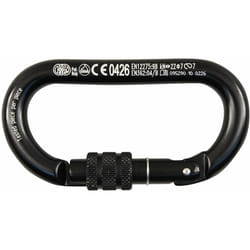 Kong - Italy Oval Alu Classic Screw Sleeve, Moschettone Ovale in Alluminio, Nero