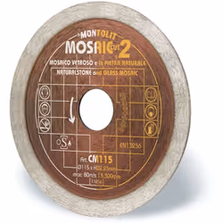 DISCO DIAMANTATO 125 MM MONTOLIT CERMONT CM125 PER MOSAICO E CERAMICA SOTTILE Dischi diamantati a corona continua Utilizzo: a ...
