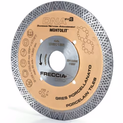 DISCO DIAMANTATO 125 MM MONTOLIT DNA CGX125 PER GRES E CERAMICA DURA Il disco diamantato CGX125 “Freccia Oro” rappresenta l’e ...