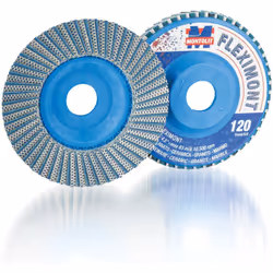 DISCO DIAMANTATO LAMELLARE GRANA 120 Ø115MM MONTOLIT FLEXIMONTGM Disco diamantato lamellare a grana media (120). I dischi lam ...