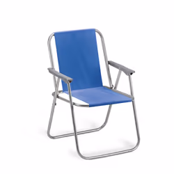 Biacchi Gianfranco Sedia Relax In Acciaio E Pvc Biu, Sedia da campeggio, 2 gamba/gambe, PVC, Acciaio, Blu