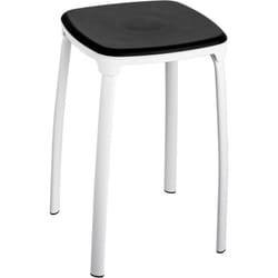 Biacchi Gianfranco - King Home sgabello in polipropilene nero con struttura bianca 29x29x46h cm