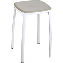 Biacchi Gianfranco - King Home sgabello in polipropilene grigio tortora con struttura bianca29x29x46h cm