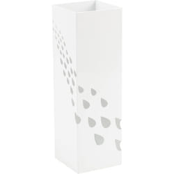 King Home portaombrelli quadro bianco 'drops' in metallo verniciato 15,5x15,5x49h cm