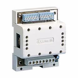 Scambio Comelit per impianti audio o audio-video a 2 o più porte Simplebus 1. Dotato di 2 dip-switch a 8 posizioni per la def ...