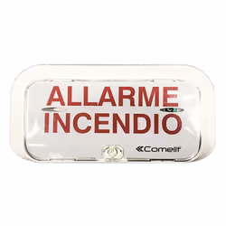 Targa ottico acustica di segnalazione Comelit con scritta "Allarme Incendio", con le seguenti caratteristiche: Numero di toni ...