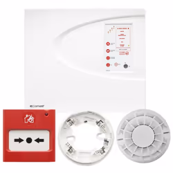 Kit con centrale convenzionale antincendio Comelit composto da: 1 centrale convenzionale 4 zone articolo 43CPC004 1 rivelator ...