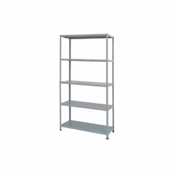 Codice: LF-1000038 Marca: MERCHANDISING. Piano scaffalatura in kit. Portata per piano 80 Kg., altezza Cm 185. Dotato di 5 rip ...