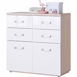 Composad CT2222K39904, Bianco, 6 cassetto/cassetti, Cromo, Superficie liscia, Nero, 25 mm