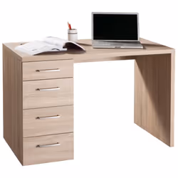 Scrivania 4 cassetti rovere sonoma Struttura portante realizzata con Pannello Ecologico da 30 mm rovere sonoma. Frontali real ...