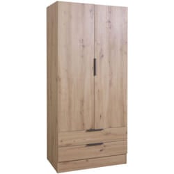 Armadio Rovere 2 Ante e 2 Cassetti - 82x184x46 cm