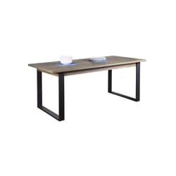 Tavolo allungabile in legno con gambe in ferro nere, 180/240 cm Rovere