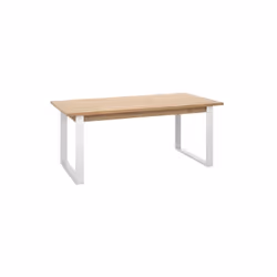Tavolo allungabile in legno con gambe in ferro bianche, 180/240x91 cm Il tavolo allungabile moderno di Totò Piccinni è un cap ...