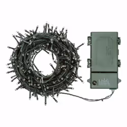 Lotti Catena 300 LED Classsic 12.5 m uso Esterno con Timer, 300 lampada(e), LED, Esterno, Verde, Batteria, Stilo AA