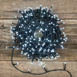 Lotti - Catena lineare natalizia MiniLED da ø 3 mm con 8 giochi di luce -Luce Calda / Trasparente / 360 led - 25.5 mt